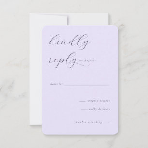 Tarjeta De Confirmación De Asistencia Caligrafía de Lavanda Elegante