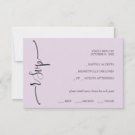 Tarjeta De Confirmación De Asistencia Caligrafía moderna de Lilac
