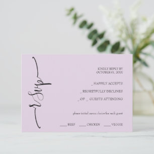 Tarjeta De Confirmación De Asistencia Caligrafía moderna de Lilac
