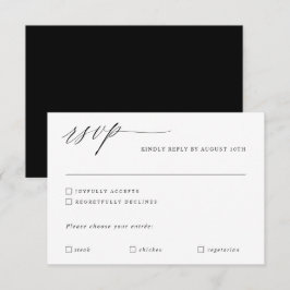 Tarjeta De Confirmación De Asistencia Caligrafía moderna elegante boda romántica