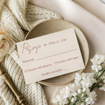 Caligrafía moderna elegante Tarjeta de bodas minim