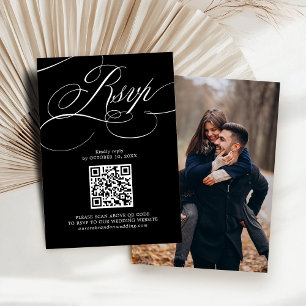 Tarjeta De Confirmación De Asistencia Caligrafía moderna eterna Código QR negro Foto