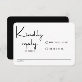 Tarjeta De Confirmación De Asistencia Caligrafía moderna minimalista Boda casual