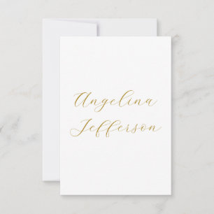 Tarjeta De Confirmación De Asistencia Caligrafía Profesional Color Oro Elegante