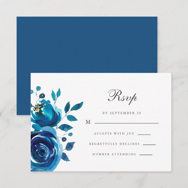 Tarjeta De Confirmación De Asistencia Calligrafía blanca simple Quinceanera (Anverso / Reverso)