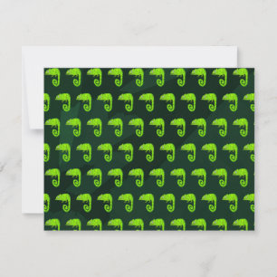 Tarjeta De Confirmación De Asistencia Camaleón lindo verde