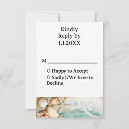 Tarjeta De Confirmación De Asistencia Camaradas de bodas en la playa 3