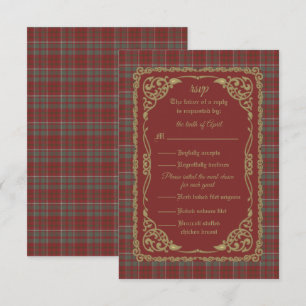 Tarjeta De Confirmación De Asistencia Cameron Lochiel Weathered Tartan Response Card