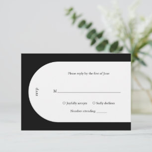 Tarjeta De Confirmación De Asistencia Camila Black Arch Boda moderno