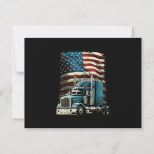 Tarjeta De Confirmación De Asistencia Camionero Bandera Estadounidense Para Camión Patri