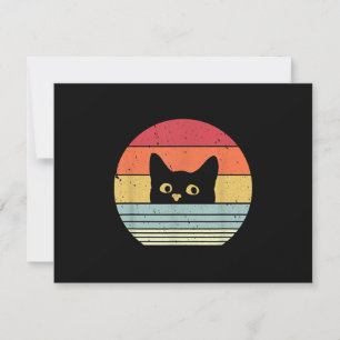 Tarjeta De Confirmación De Asistencia Camiseta de gato. Estilo retro