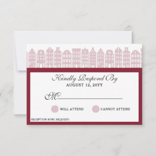 Tarjeta De Confirmación De Asistencia Canal de Amsterdam alberga al Boda holandés Marsal