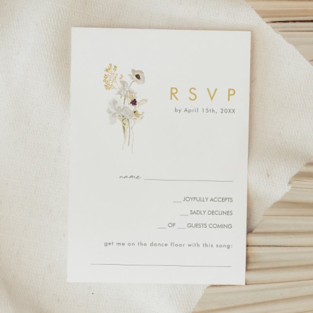 Tarjeta De Confirmación De Asistencia Canción de Bouquet de Flor Silvestre (Subido por el creador)