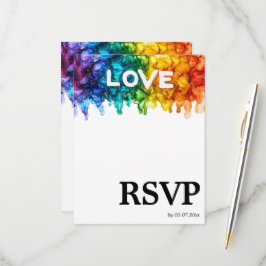 Tarjeta De Confirmación De Asistencia 🌈 Canción solicitud LGBTQ Pintado con boda de amo