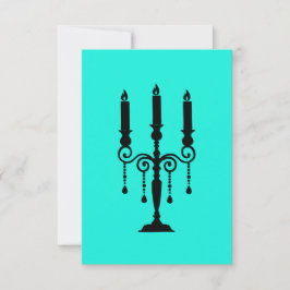 Tarjeta De Confirmación De Asistencia Candelabro turquesa y negro