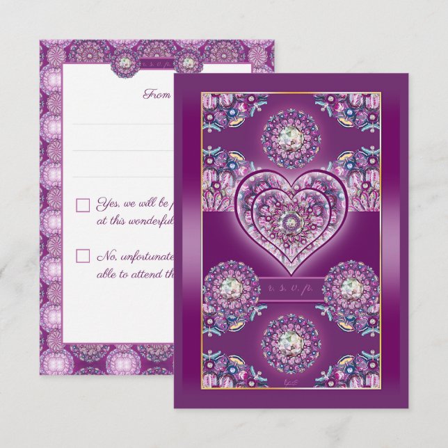 Tarjeta De Confirmación De Asistencia Cardinal Red Rosace (Anverso / Reverso)