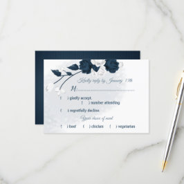 Tarjeta De Confirmación De Asistencia carta de harina de flores marinas y blancas