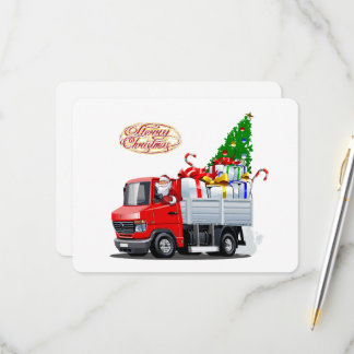 Tarjeta De Confirmación De Asistencia Cartoon Christmas truck