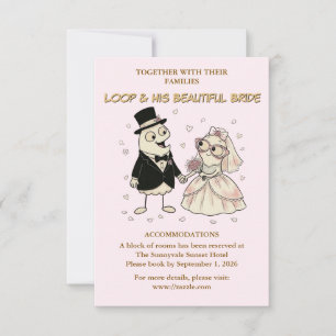 Tarjeta De Confirmación De Asistencia Cartoon Loop Wedding Details Card