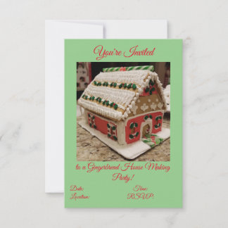 Tarjeta De Confirmación De Asistencia Casa de Gingerbread Invitando a la Fiesta