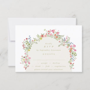Tarjeta De Confirmación De Asistencia casamiento romántico arcos florales en el jardín d