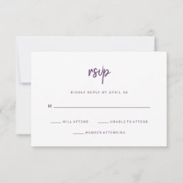 Tarjeta De Confirmación De Asistencia Cassis de escritura Minimalista moderna | BODA