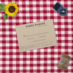 Tarjeta De Confirmación De Asistencia Casual Handwriter Typography Kraft