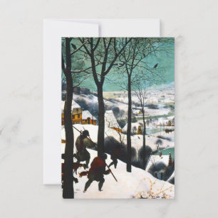 Tarjeta De Confirmación De Asistencia Cazadores en el paisaje nevado de Pieter Bruegel