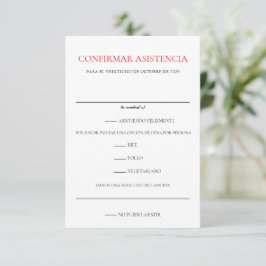 Tarjeta De Confirmación De Asistencia Celebración del Boda mexicano