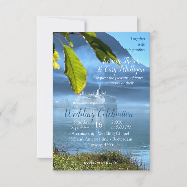 Tarjeta De Confirmación De Asistencia Celebraciones noruegas en un crucero (Anverso)