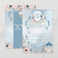 Cenicienta Fairytale Elegante Rosa Azul Quinceaner