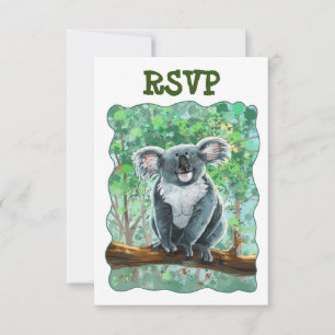 Tarjeta De Confirmación De Asistencia Centro de Fiesta del oso de Koala