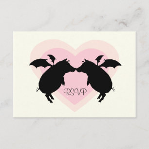 Tarjeta De Confirmación De Asistencia Cerdos voladores