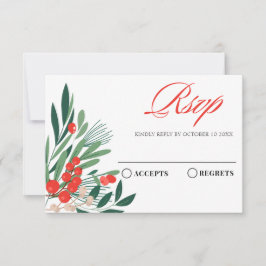 Tarjeta De Confirmación De Asistencia Cerezo rojo floral