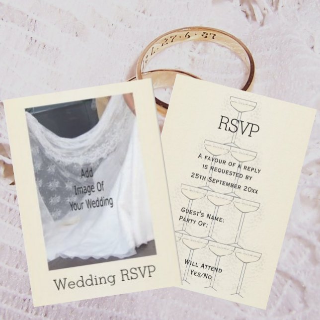 Tarjeta De Confirmación De Asistencia Champagne Glasses Wedding (Subido por el creador)