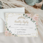 Tarjeta De Confirmación De Asistencia Champán Ivory Rubor Floral Quinceañera Sweet 16<br><div class="desc">Personalice estas tarjetas rsvp de moda con sus detalles de forma fácil y rápida,  simplemente pulse el botón personalizar it para reorganizar y formatear el estilo y la ubicación del texto. Perfecto para quinceañera,  dulce 16,  18 cumpleaños,  ducha de novia y más ocasiones! c) El estudio Happy Cat Studio</div>