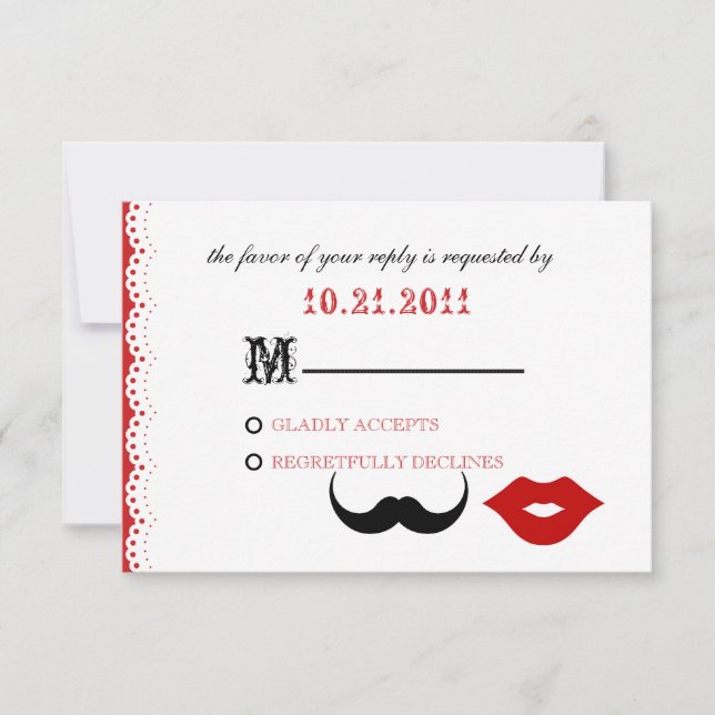 TARJETA DE CONFIRMACIÓN DE ASISTENCIA CHAPLIN - ROJO APPLE (Anverso)