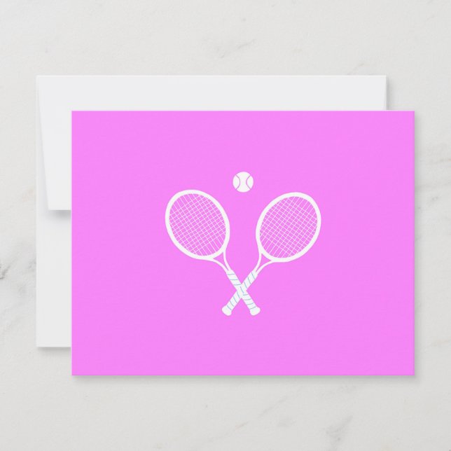 Tarjeta De Confirmación De Asistencia Chaquetas de tenis y rosa Fiesta de bolas (Anverso)