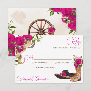 Tarjeta De Confirmación De Asistencia Charro occidental quinceanera