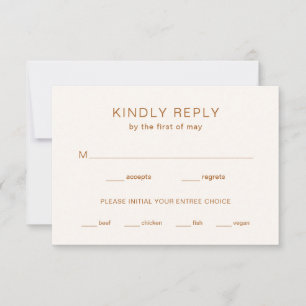 Tarjeta De Confirmación De Asistencia Chelsea Earthy Neutrals Boda moderno