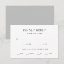 Tarjeta De Confirmación De Asistencia Chelsea Grey Moderno Boda