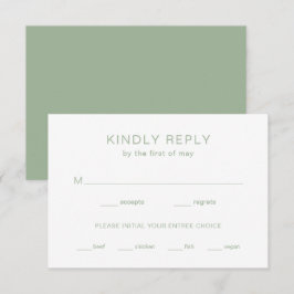 Tarjeta De Confirmación De Asistencia Chelsea Sage Green Modern Boda