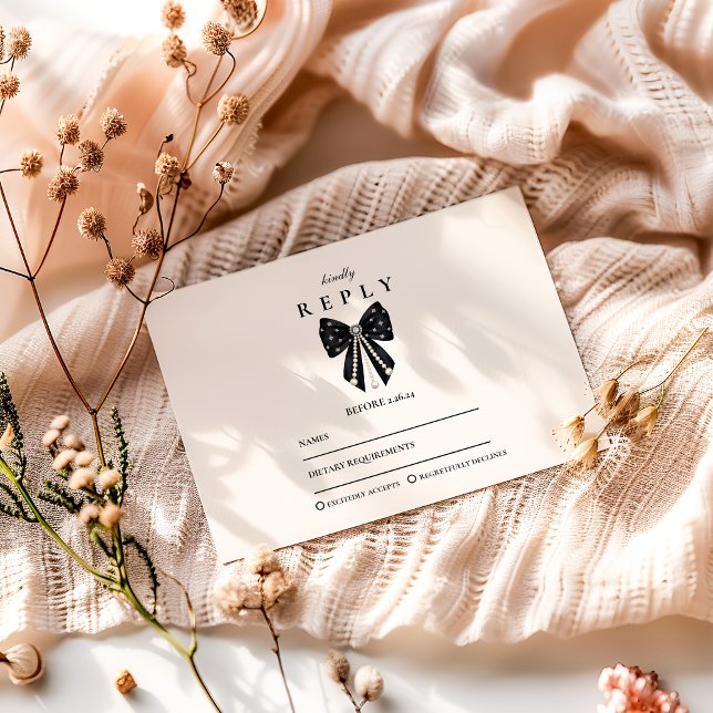 Tarjeta De Confirmación De Asistencia Chic Coquette Graduation Celebration (Subido por el creador)