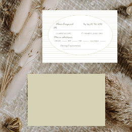 Tarjeta De Confirmación De Asistencia Chic Minimalist Stripe Green Wedding