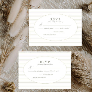 Tarjeta De Confirmación De Asistencia Chic Minimalista Raya Verde Boda