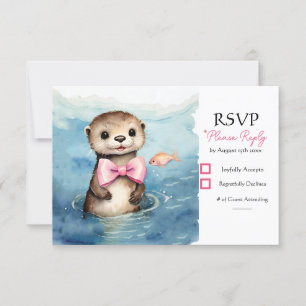 Tarjeta De Confirmación De Asistencia Chica Baby Otter Baby Shower