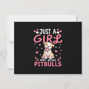 Tarjeta De Confirmación De Asistencia Chicas De Perro Pitbull, Sólo Una Chica Que Ama Pi