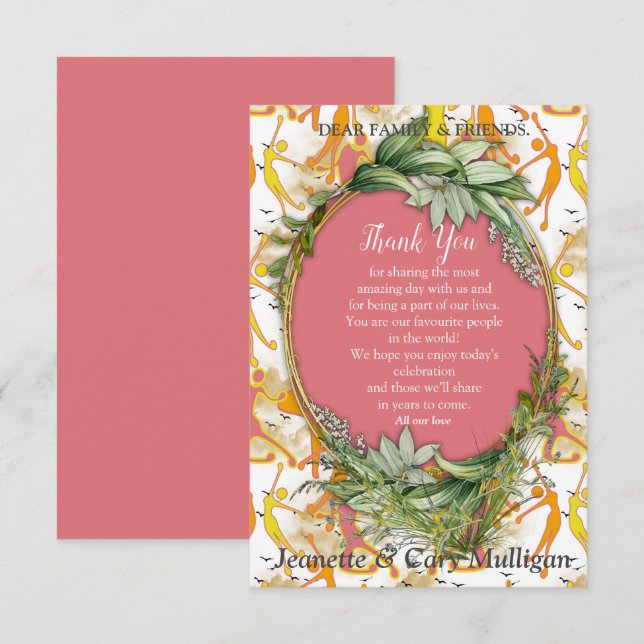 Tarjeta De Confirmación De Asistencia Chicas felices de yoga bailando gracias   (Anverso / Reverso)