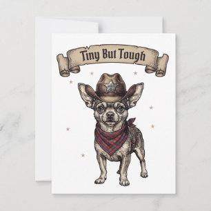 Tarjeta De Confirmación De Asistencia chihuahua, pequeño pero duro, perro vaquero, chi o
