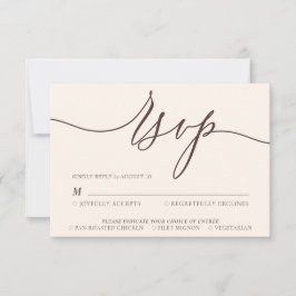 Tarjeta De Confirmación De Asistencia Chocolate Brown beige Minimal Modern